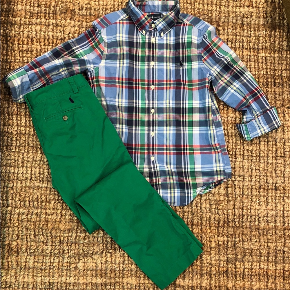 Boys Ralph Lauren Shirt Sz M 10/12 Plaid